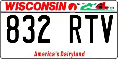 WI license plate 832RTV