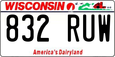 WI license plate 832RUW