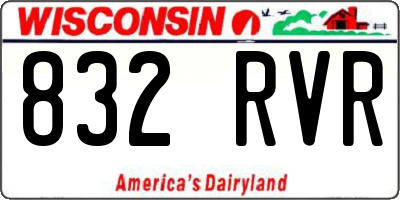WI license plate 832RVR