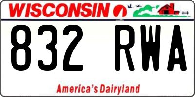 WI license plate 832RWA