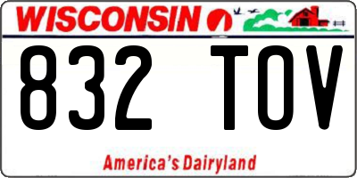 WI license plate 832TOV