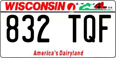 WI license plate 832TQF