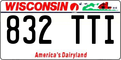 WI license plate 832TTI