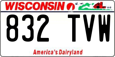 WI license plate 832TVW