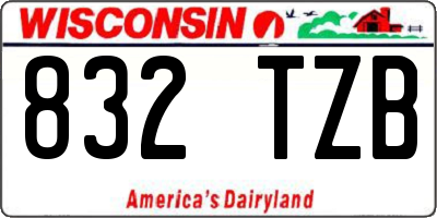 WI license plate 832TZB