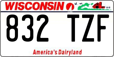 WI license plate 832TZF