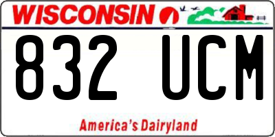 WI license plate 832UCM