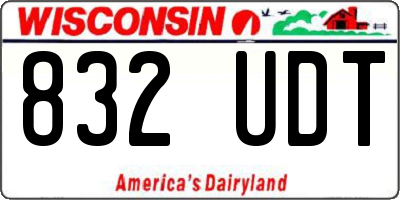 WI license plate 832UDT