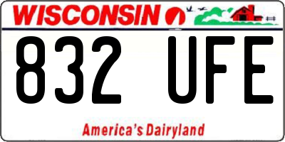 WI license plate 832UFE