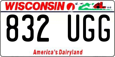 WI license plate 832UGG