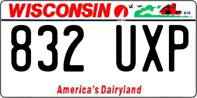 WI license plate 832UXP