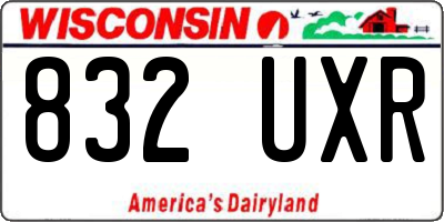 WI license plate 832UXR