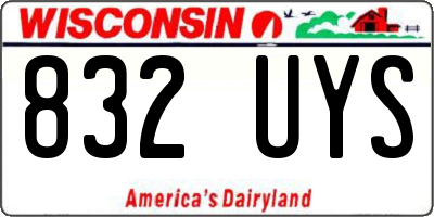 WI license plate 832UYS