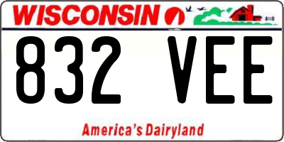 WI license plate 832VEE
