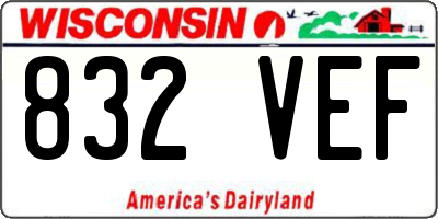 WI license plate 832VEF