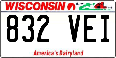 WI license plate 832VEI