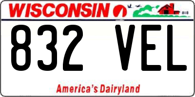 WI license plate 832VEL