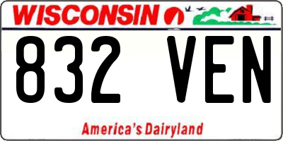 WI license plate 832VEN