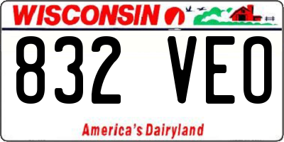 WI license plate 832VEO