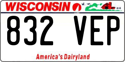 WI license plate 832VEP