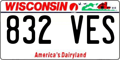 WI license plate 832VES