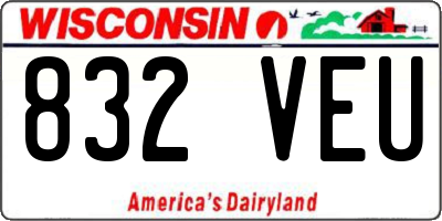 WI license plate 832VEU