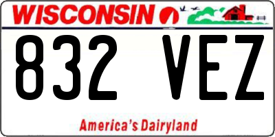WI license plate 832VEZ