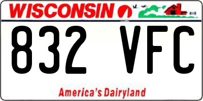 WI license plate 832VFC