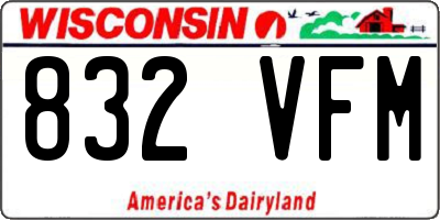 WI license plate 832VFM