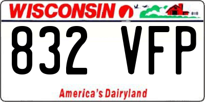 WI license plate 832VFP