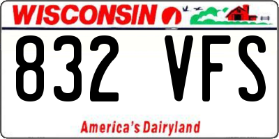WI license plate 832VFS