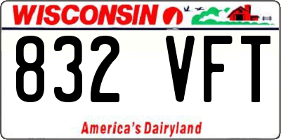 WI license plate 832VFT