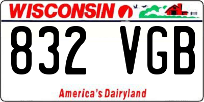 WI license plate 832VGB
