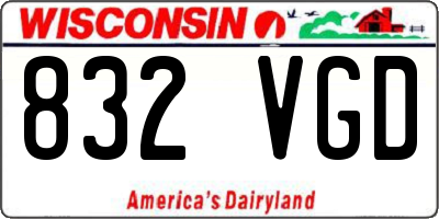 WI license plate 832VGD