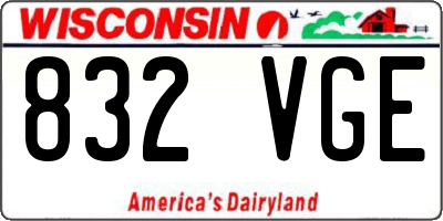 WI license plate 832VGE