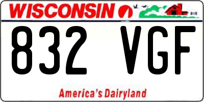 WI license plate 832VGF