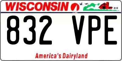 WI license plate 832VPE