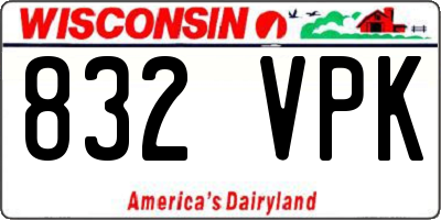 WI license plate 832VPK