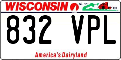 WI license plate 832VPL