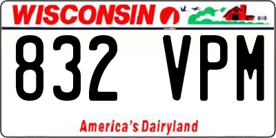 WI license plate 832VPM