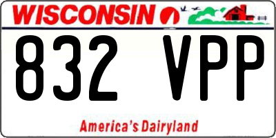 WI license plate 832VPP