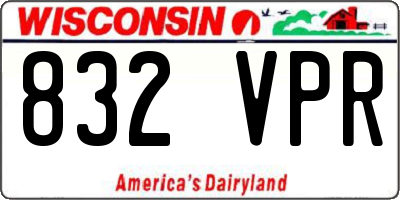 WI license plate 832VPR