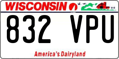 WI license plate 832VPU