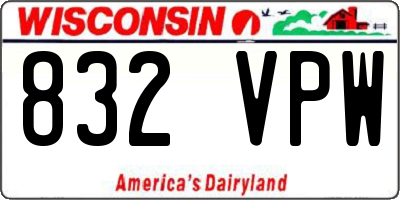 WI license plate 832VPW