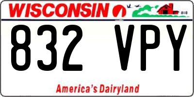 WI license plate 832VPY