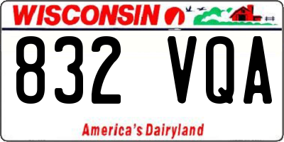 WI license plate 832VQA