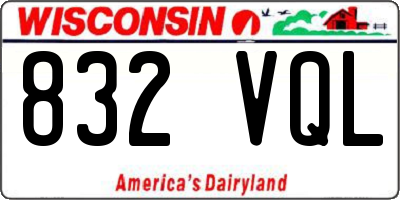 WI license plate 832VQL