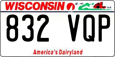 WI license plate 832VQP