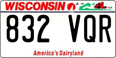 WI license plate 832VQR