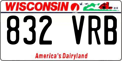 WI license plate 832VRB